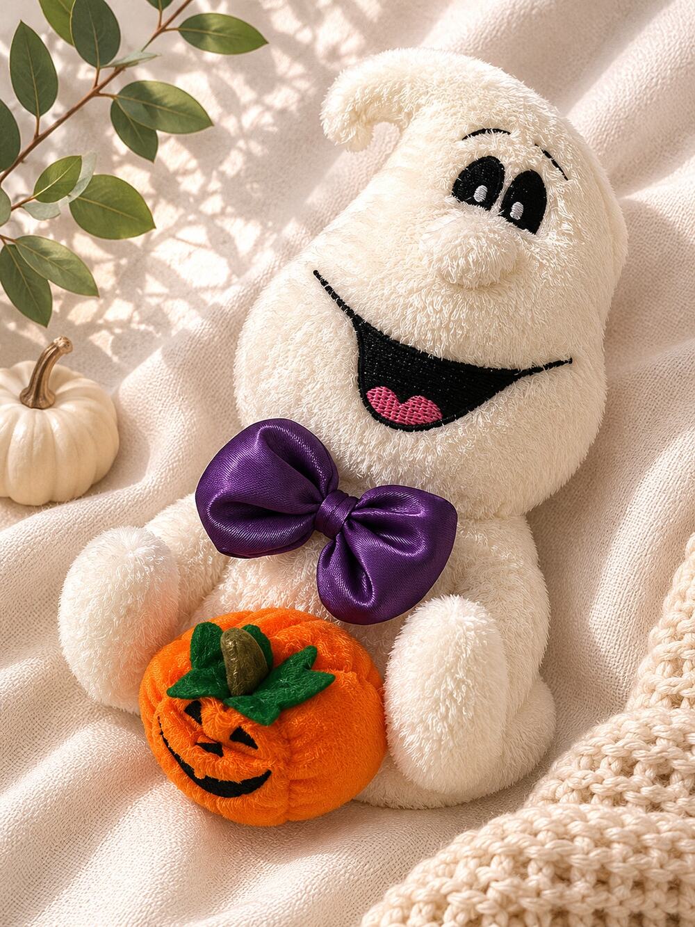 Vintage Ghost Pumpkin Halloween Super Soft Pellet Stuffed Plush